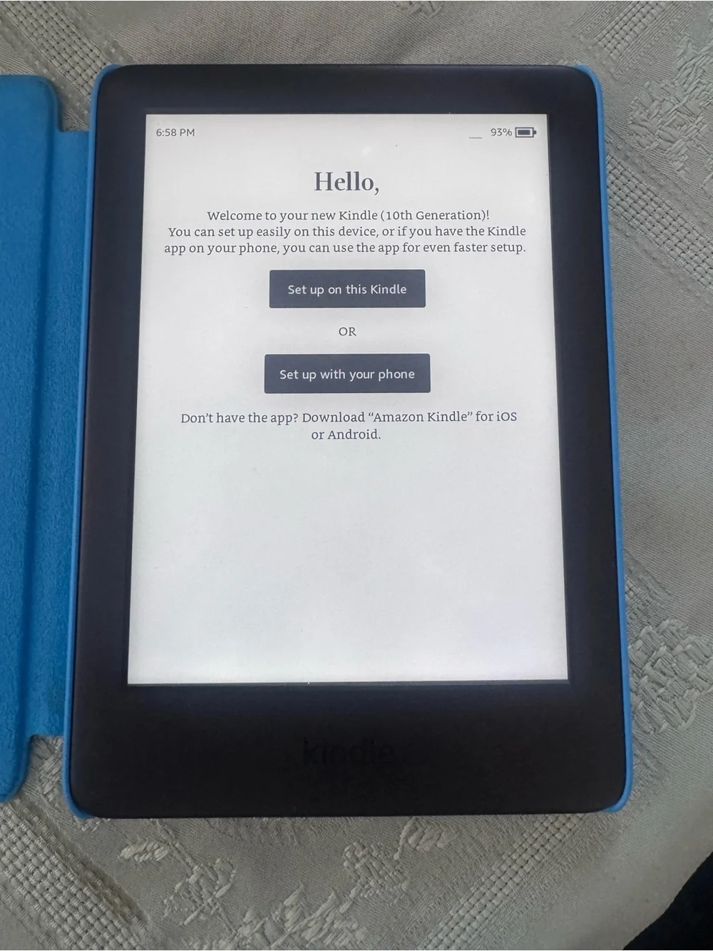 Amazon kindle featuring